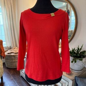 Rafaella burnt orange Long Sleeve Top